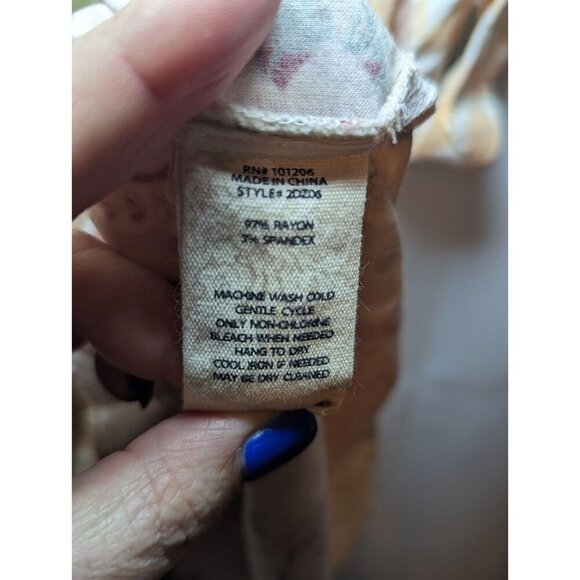 Soft Surroundings Blouse Women’s S Peach Rust Green Floral Tunic Cottage Fairy - Picture 8 of 14